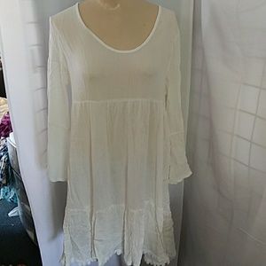 WHITE Gauze tiered dress